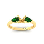 Load image into Gallery viewer, pear-diamond-cathedral-semi-mount-engagement-ring-with-emerald-in-yellow-gold-fdenr9210smrgemgrangle5-nl-yg
