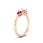 Load image into Gallery viewer, pear-diamond-cathedral-semi-mount-engagement-ring-with-pink-sapphire-in-rose-gold-fdenr9210smrgsadrpiangle2-nl-rg
