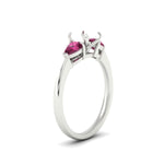 Load image into Gallery viewer, Semi Mount Pear 3 Stone Cathedral Ring
