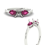 Load image into Gallery viewer, Semi Mount Pear 3 Stone Cathedral Ring
