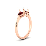 Load image into Gallery viewer, pear-diamond-cathedral-semi-mount-engagement-ring-with-ruby-in-rose-gold-fdenr9210smrgrudrangle2-nl-rg
