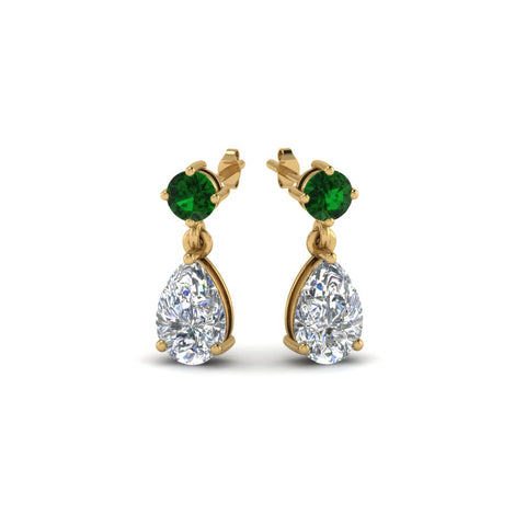 pear-drop-diamond-earring-with-emerald-in-14K-yellow-gold-FDEAR8386GEMGR-NL-YG