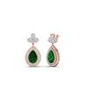 Load image into Gallery viewer, pear-drop-leaf-diamond-double-halo-earrings-with-emerald-in-rose-gold-FDEAR11368GEMGR-NL-RG