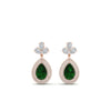 Load image into Gallery viewer, pear-drop-leaf-diamond-double-halo-earrings-with-emerald-in-rose-gold-FDEAR11368GEMGR-NL-RG
