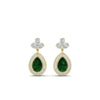 Load image into Gallery viewer, pear-drop-leaf-diamond-double-halo-earrings-with-emerald-in-yellow-gold-FDEAR11368GEMGR-NL-YG
