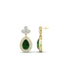 Load image into Gallery viewer, pear-drop-leaf-diamond-double-halo-earrings-with-emerald-in-yellow-gold-FDEAR11368GEMGR-NL-YG