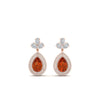 Load image into Gallery viewer, pear-drop-leaf-diamond-double-halo-earrings-with-orange-sapphire-in-rose-gold-FDEAR11368GSAOR-NL-RG