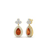 Load image into Gallery viewer, pear-drop-leaf-diamond-double-halo-earrings-with-orange-sapphire-in-yellow-gold-FDEAR11368GSAOR-NL-YG