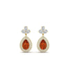 Load image into Gallery viewer, pear-drop-leaf-diamond-double-halo-earrings-with-orange-sapphire-in-yellow-gold-FDEAR11368GSAOR-NL-YG