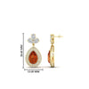 Load image into Gallery viewer, pear-drop-leaf-diamond-double-halo-earrings-with-orange-sapphire-in-yellow-gold-FDEAR11368GSAOR-NL-YG