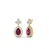 Load image into Gallery viewer, pear-drop-leaf-diamond-double-halo-earrings-with-pink-sapphire-in-yellow-gold-FDEAR11368GSADRPI-NL-YG
