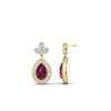 Load image into Gallery viewer, pear-drop-leaf-diamond-double-halo-earrings-with-pink-sapphire-in-yellow-gold-FDEAR11368GSADRPI-NL-YG