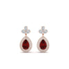 Load image into Gallery viewer, pear-drop-leaf-diamond-double-halo-earrings-with-ruby-in-rose-gold-FDEAR11368GRUDR-NL-RG