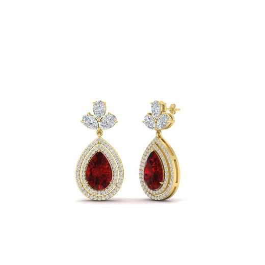pear-drop-leaf-diamond-double-halo-earrings-with-ruby-in-yellow-gold-FDEAR11368GRUDR-NL-YG