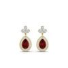 Load image into Gallery viewer, pear-drop-leaf-diamond-double-halo-earrings-with-ruby-in-yellow-gold-FDEAR11368GRUDR-NL-YG