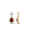 Load image into Gallery viewer, pear-drop-leaf-diamond-double-halo-earrings-with-ruby-in-yellow-gold-FDEAR11368GRUDR-NL-YG