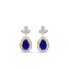 Load image into Gallery viewer, pear-drop-leaf-diamond-double-halo-earrings-with-sapphire-in-rose-gold-FDEAR11368GSABL-NL-RG