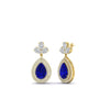 Load image into Gallery viewer, pear-drop-leaf-diamond-double-halo-earrings-with-sapphire-in-yellow-gold-FDEAR11368GSABL-NL-YG