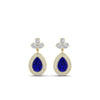 Load image into Gallery viewer, pear-drop-leaf-diamond-double-halo-earrings-with-sapphire-in-yellow-gold-FDEAR11368GSABL-NL-YG