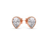 Load image into Gallery viewer, Half Carat Diamond Pear Drop Stud Bezel Earring