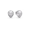 Load image into Gallery viewer, Half Carat Diamond Pear Drop Stud Bezel Earring