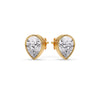 Load image into Gallery viewer, Half Carat Diamond Pear Drop Stud Bezel Earring