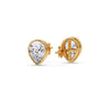 Load image into Gallery viewer, Half Carat Diamond Pear Drop Stud Bezel Earring