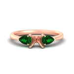 Load image into Gallery viewer, pear-diamond-cathedral-cushion-cut-engagement-ring-with-emerald-in-rose-gold-fdenr9210smgemgrangle2-nl-rg_48022102-fe2e-4fd5-adea-55484778d49c
