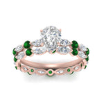 Load image into Gallery viewer, pear-emerald-floating-marquise-accent-ring-with-eternity-wedding-band-in-rose-gold-FDEWB9398PEGEMGRANGLE5-NL-RG.jpg?v=1758802211
