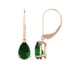 Load image into Gallery viewer, pear-emerald-lever-back-4-carat-earrings-in-rose-gold-FDEAR11236PEGEMGR-4.00CT-NL-RG.jpg
