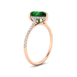 Load image into Gallery viewer, pear-green-emerald-and-round-diamond-under-halo-promise-ring-in-rose-gold-FD9788PERGEMGR-NL-RG.jpg
