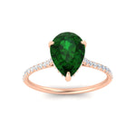 Load image into Gallery viewer, pear-green-emerald-and-round-diamond-under-halo-promise-ring-in-rose-gold-FD9788PERGEMGR-NL-RG.jpg
