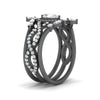 Load image into Gallery viewer, Twisted Pear Halo Wedding Ring Set