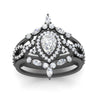 Load image into Gallery viewer, Twisted Pear Halo Wedding Ring Set