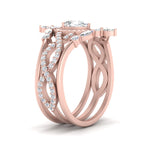 Load image into Gallery viewer, Twisted Pear Halo Bridal Ring Set
