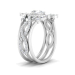 Load image into Gallery viewer, Twisted Pear Halo Bridal Ring Set
