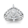 Load image into Gallery viewer, Twisted Pear Halo Wedding Ring Set