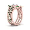 Load image into Gallery viewer, Twisted Pear Halo Wedding Ring Set