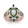 Load image into Gallery viewer, Twisted Pear Halo Bridal Ring Set