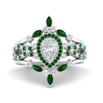 Load image into Gallery viewer, Twisted Pear Halo Bridal Ring Set
