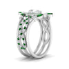 Load image into Gallery viewer, Twisted Pear Halo Wedding Ring Set