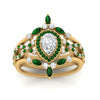Load image into Gallery viewer, Twisted Pear Halo Wedding Ring Set