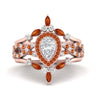 Load image into Gallery viewer, Twisted Pear Halo Bridal Ring Set