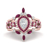 Load image into Gallery viewer, Twisted Pear Halo Bridal Ring Set