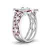 Load image into Gallery viewer, Twisted Pear Halo Bridal Ring Set