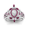 Load image into Gallery viewer, Twisted Pear Halo Wedding Ring Set