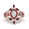 Load image into Gallery viewer, Twisted Pear Halo Wedding Ring Set