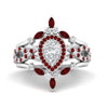 Load image into Gallery viewer, Twisted Pear Halo Bridal Ring Set