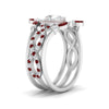 Load image into Gallery viewer, Twisted Pear Halo Bridal Ring Set