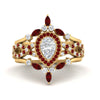 Load image into Gallery viewer, Twisted Pear Halo Bridal Ring Set